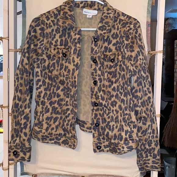 Style & Co. Jackets & Blazers - Denim cheetah jacket